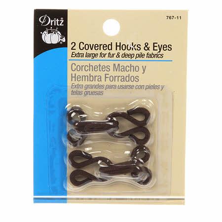 CHK Covered Hooks & Eyes Brown 2 Count - 767-11