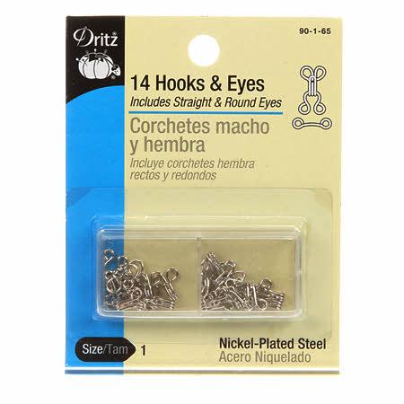CHK Dritz Hooks & Eyes Size 1 Nickel - 90-1-65