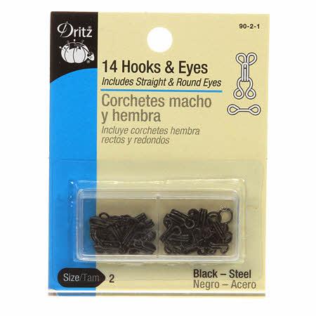 CHK Dritz Hooks & Eyes Size 2 Black - 90-2-1