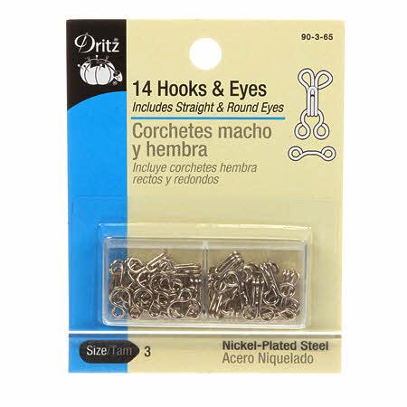 CHK Dritz Hooks & Eyes Size 3 Nickel - 90-3-65