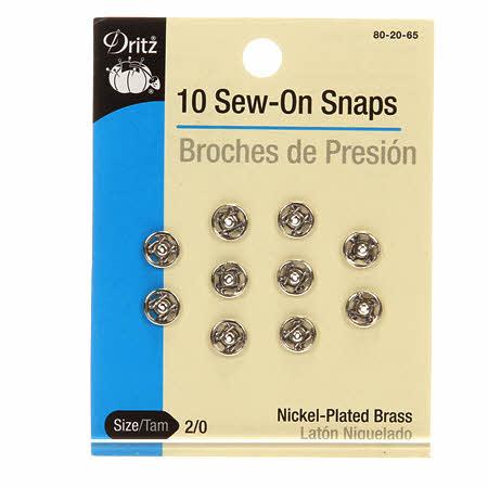 CHK Sew-On Snaps Size 2 Nickel - 80-20-65