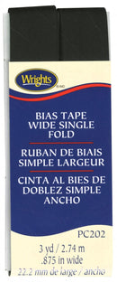 CHK Wrights Wide Single Fold Bias Tape Black - 117202-31