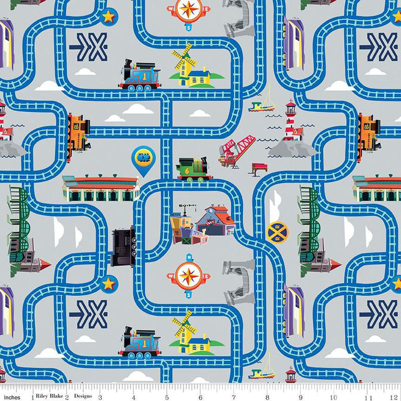 CWH Full Steam Ahead with Thomas & Friends - CD12512-GRAY - Cotton Fabric