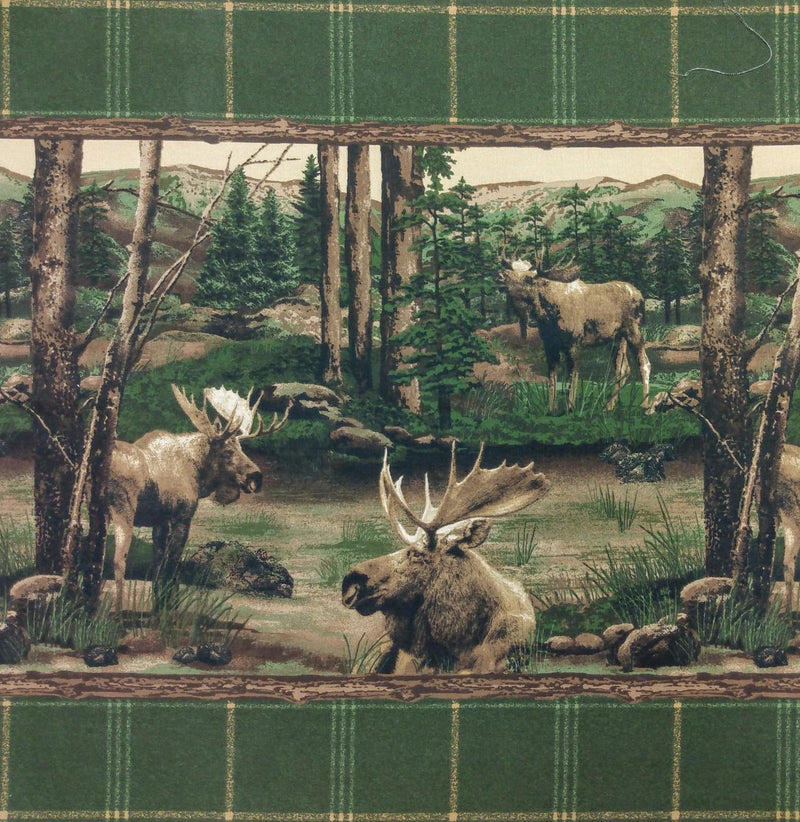 Canvas Moose Running Yardage - Fabric
