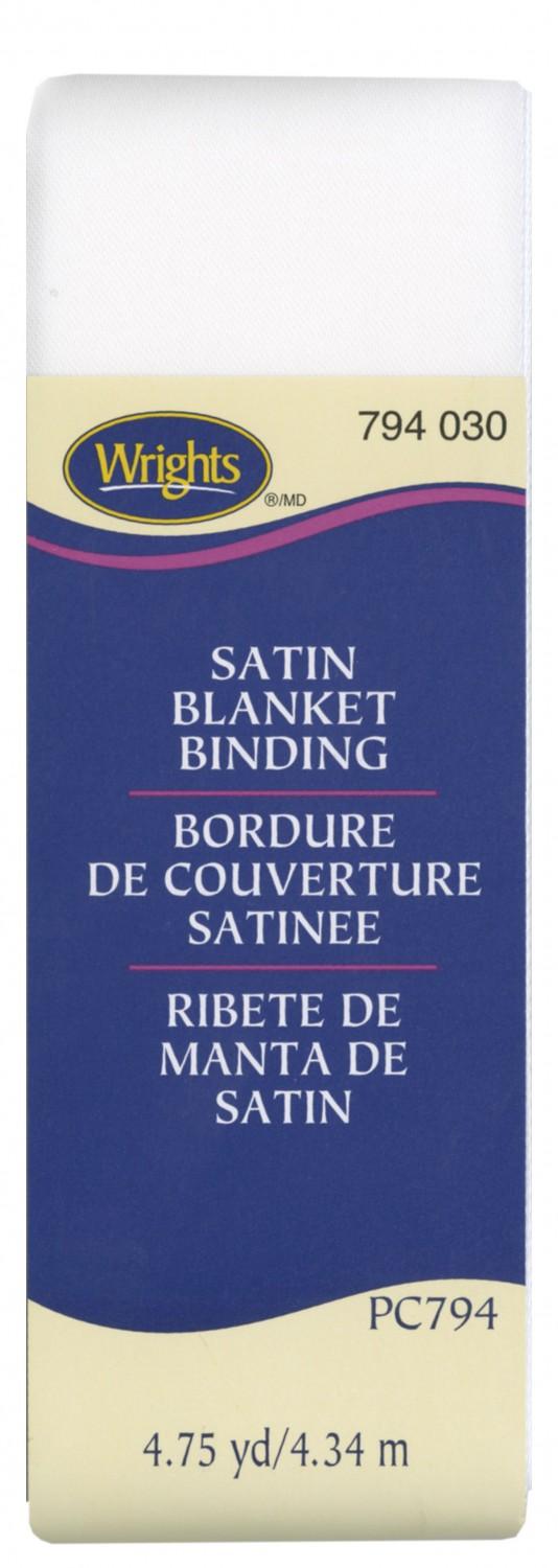 DDG Wrights Satin Blanket Binding - White - 117794030