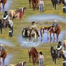 EZS Happy Trails 6801 GREEN  - Cotton Fabric