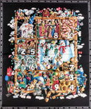 EZS Shadowbox Hunt Numbers Panel 7002 BLACK - Cotton Fabric