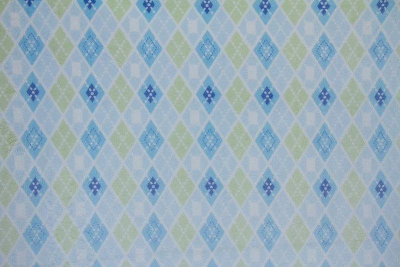 FTWH Minky 60" FA12043 Argyle Blue - Cotton Fabric