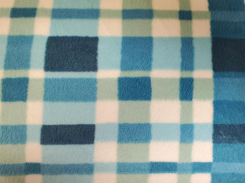 FTWH Minky 60" FA12048 Nancy Plaid Turquoise - Cotton Fabric
