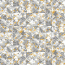 HG Black, White & 24 Karat - 2876M-11 White/Gold - Cotton Fabric