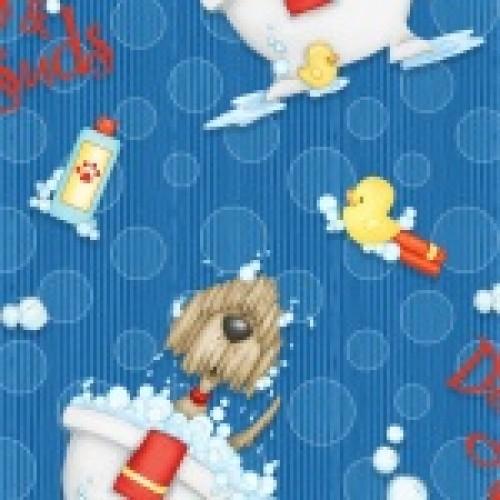HG Dogs & Suds Q-6962-77 - Cotton Fabric