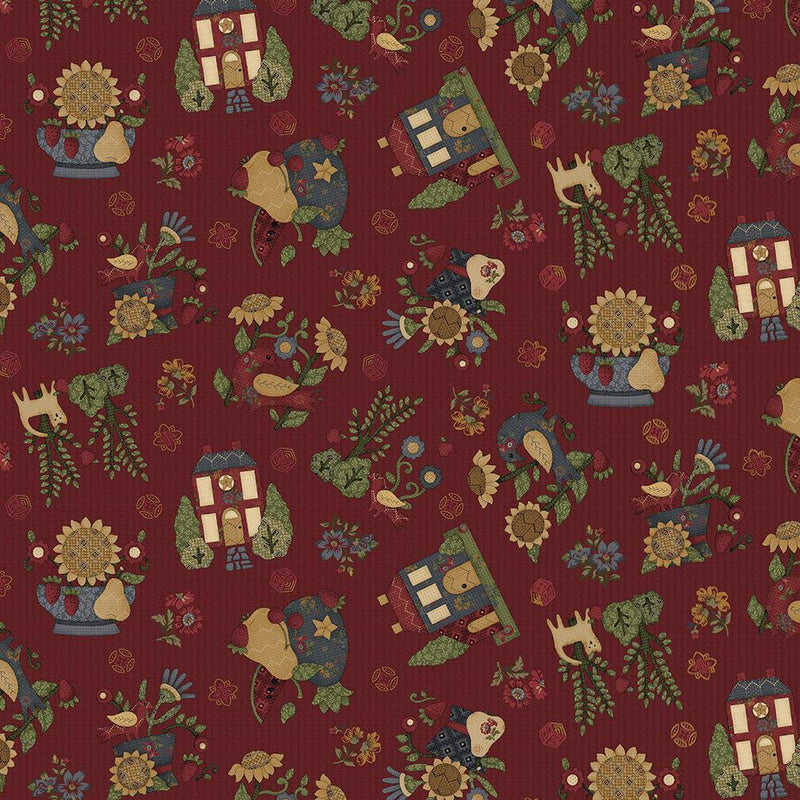 HG House on Summer Hill 2921-88 Red - Cotton Fabric
