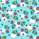 HG Numbers in the Jungle 9248-17 Aqua - Cotton Fabric