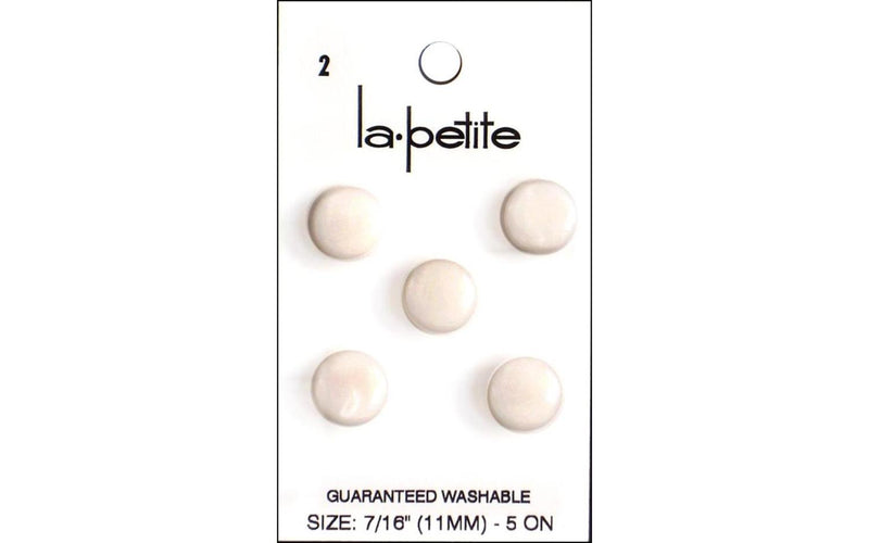 La-Petite Buttons White – 5 Count