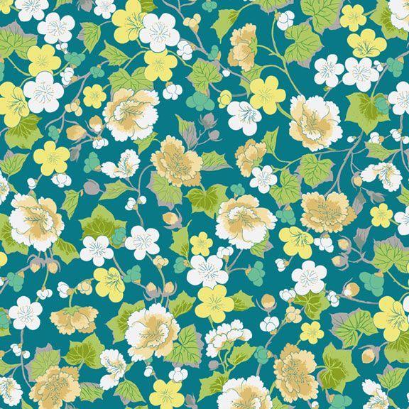 MB Greenhouse Garden R150278D-DARK BLUE - Cotton Fabric