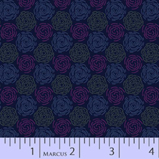MB Las Flores 0984-0110 Navy - Cotton Fabric