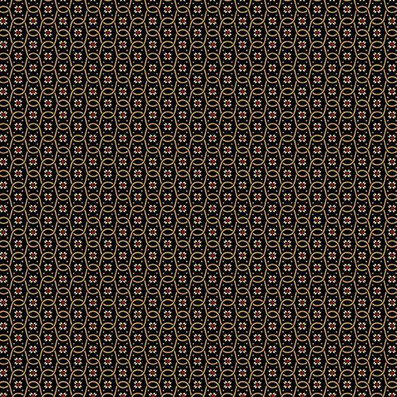 MB Villa Flora R220483-BLACK - Cotton Fabric