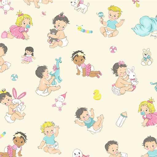 MM Baby Boomers Little Ole Playtime - CX8609-CREM - Cotton Novelty Fabric