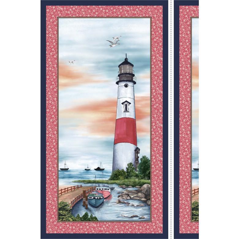 MM Lighthouse Panel, DCX9112-SHEL-D - Cotton Fabric