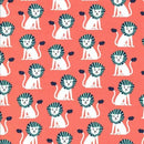 MM Mini Lions CX6548-CORA-D - Cotton Fabric