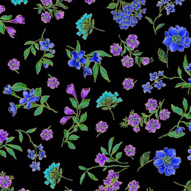 MM Opulent Floral DM10576-BLUE - Cotton Fabric