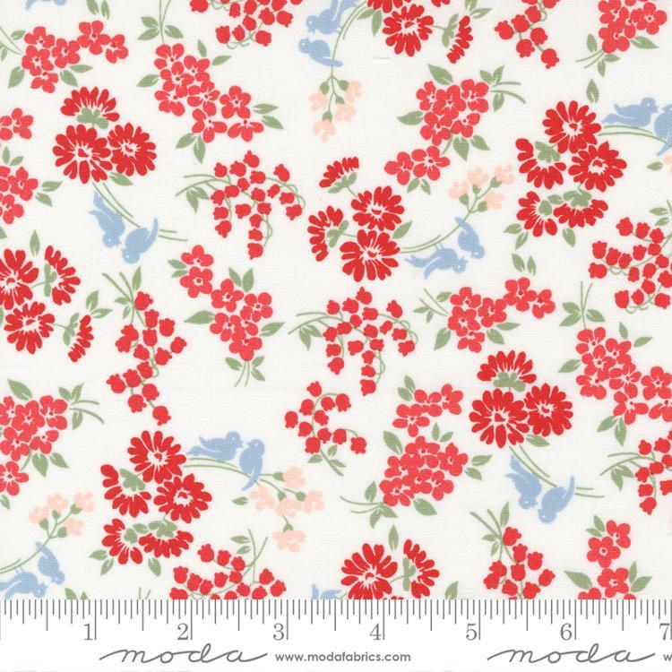 MODA Dwell Songbird 55273-31 Cream Red - Cotton Fabric