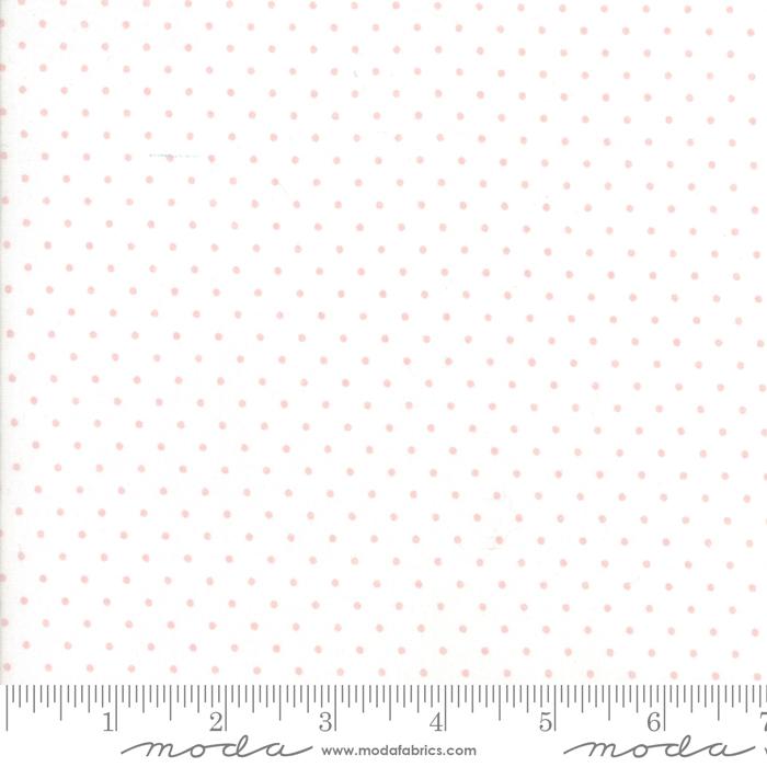 MODA Essential Dots - 8654-59 White Baby Pink - Cotton Fabric