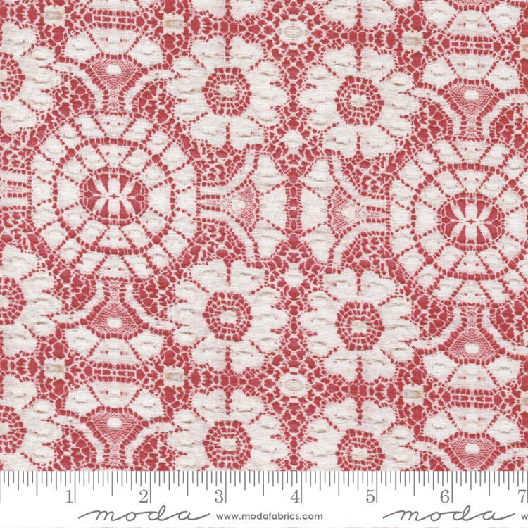 MODA Leather Lace Amazing Grace 7404-14 Red - Cotton Fabric
