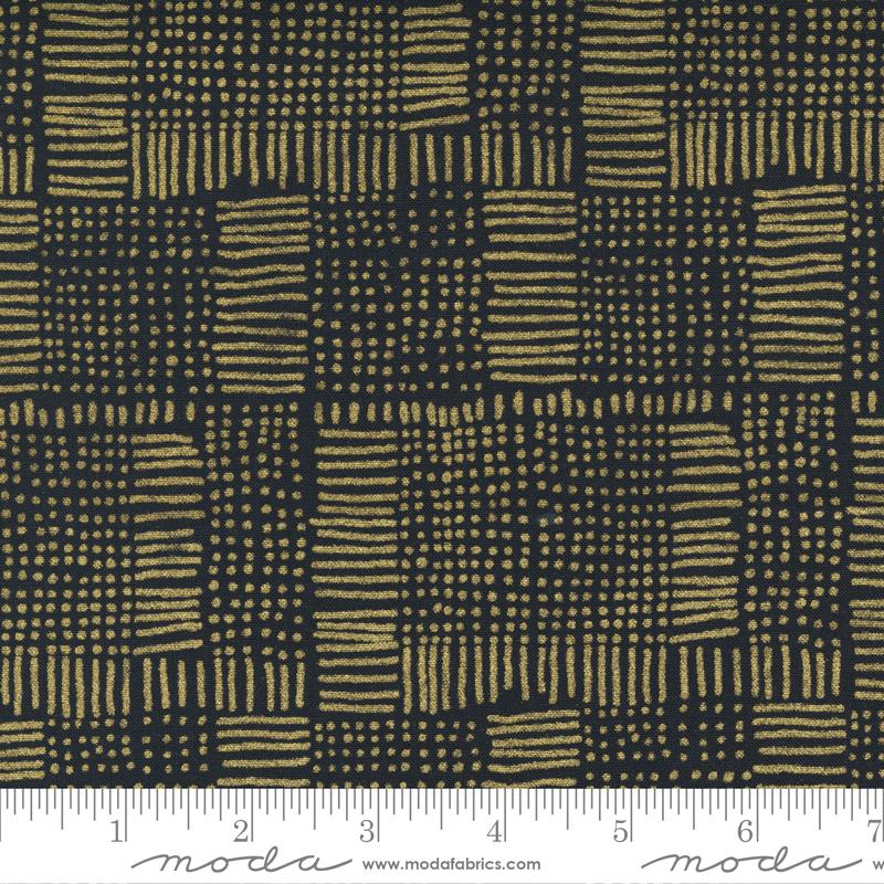 MODA Whispers Metallic - 33551-14MG Black Gold - Fabric