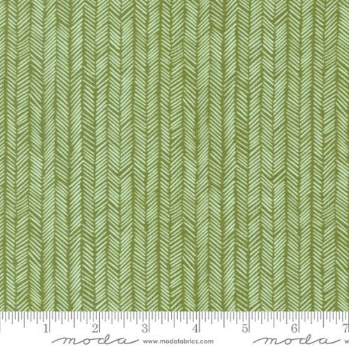 MODA Willow Herringbone - 36068-21 Leaf - Cotton Fabric