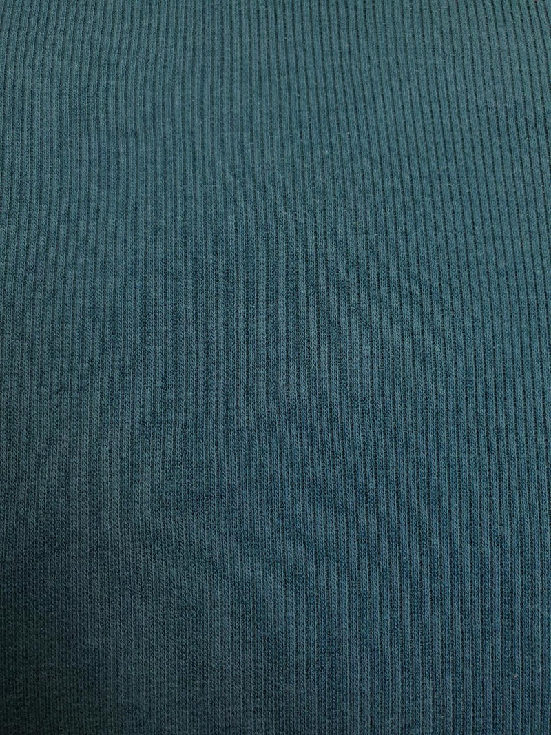 MOOK FABRICS Ribbing Solid 042021-TEAL - Dress Fabric