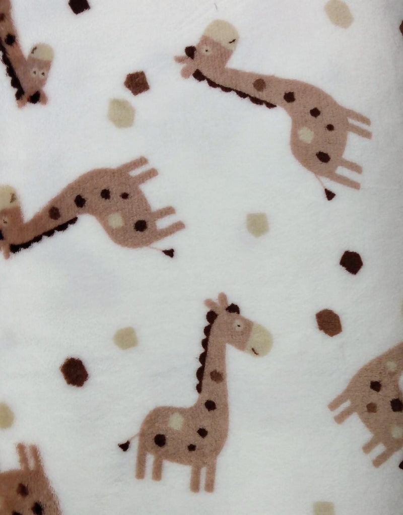 MOOK Fleece Flannel - 123020 Giraffe White - Poly Fabric