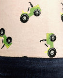 MOOK Fleece Flannel 2 Sided - 123044 Tractors Tan - Fleece Flannel Fabric