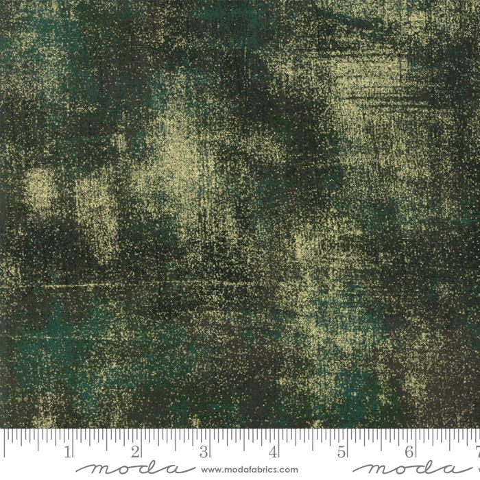 Moda Grunge Metallic Christmas Green - 30150-308M - Cotton Fabric