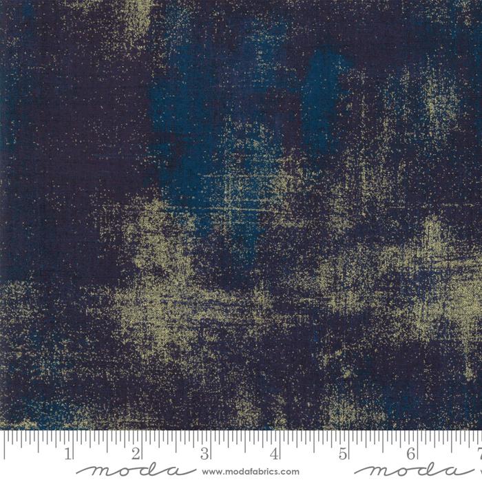 Moda Grunge Metallic Peacoat 30150-353M - Cotton Fabric