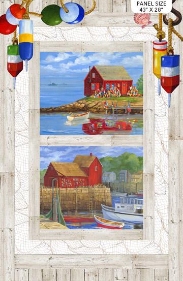 NCT Catch Of The Day - 23334-10 Nautical Panel - Cotton Novelty Fabric
