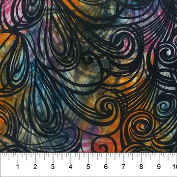 NCT Color Me Banyan Swirls Batik 80756-59 Wild Orange - Cotton Fabric