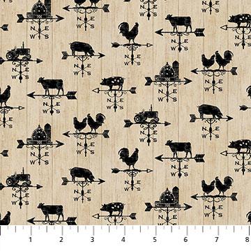 NCT Homegrown Happiness 24364-12 Beige/Black - Cotton Fabric