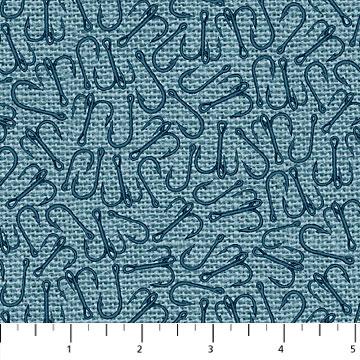 NCT Hooked 24467-44 Blue - Cotton Fabric