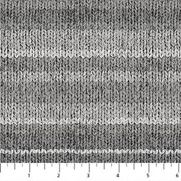 NCT My America 24015-92 Gray Knit Stripe - Cotton Fabric
