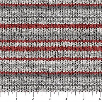 NCT My America 24016-92 Gray Red Knit - Cotton Fabric