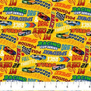 NCT Turbo Speed 25110-52 Yellow Multi - Cotton Fabric