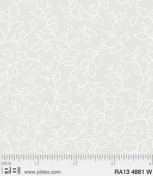 PB Ramblings - 4881-W White on White - Cotton Fabric
