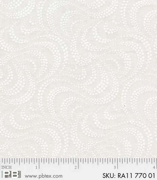 PB Ramblings 11 - 770-01 White on Off White - Cotton Fabric