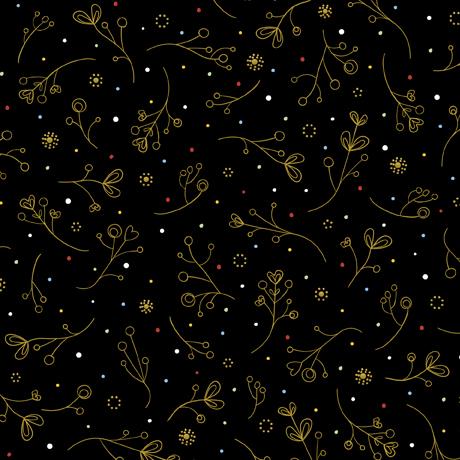 QT Dandelion Wishes 29278-J Black - Cotton Fabric