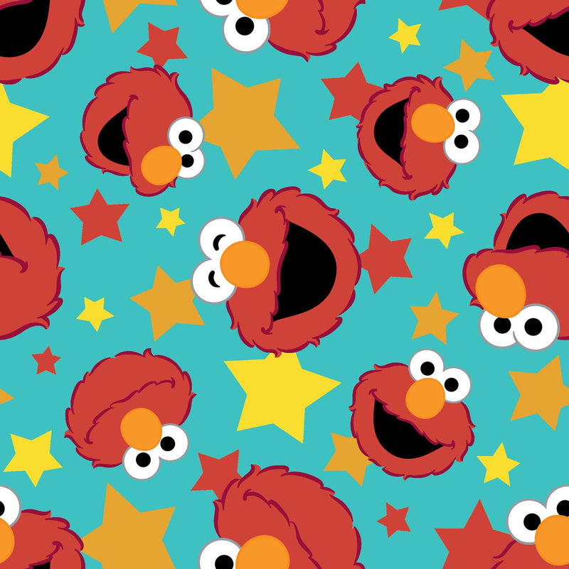 QT Sesame Street - Elmo & Stars 27541-Q TEAL - Cotton Fabric