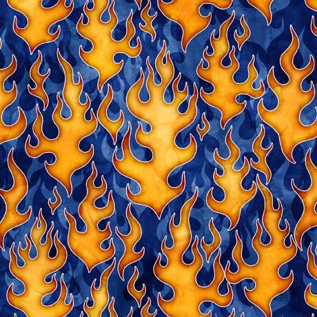 QT Streets of Fire 28987-W Blue - Cotton Fabric