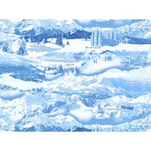 QT Winter Olympics Sites 23177-B - Cotton Fabric