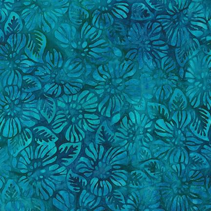 RK Artisan Batiks: Garden Style AMD-20057-71 Lagoon - Cotton Batik Fabric