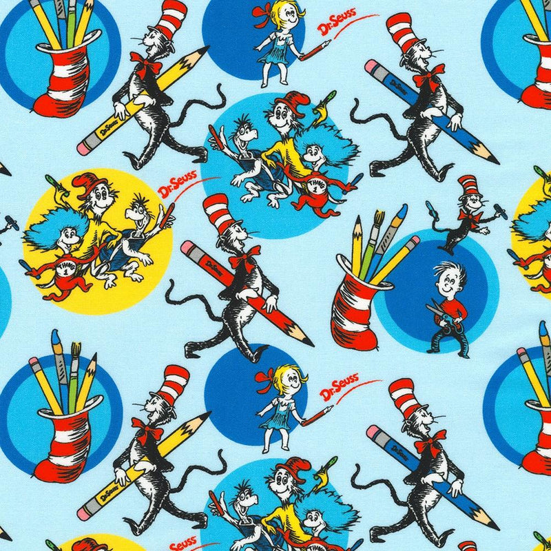 RK Express Yourself by Dr. Seuss Enterprises - ADE-21470-63 Sky - Cotton Fabric